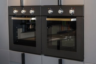 Built-in black kitchen ovens